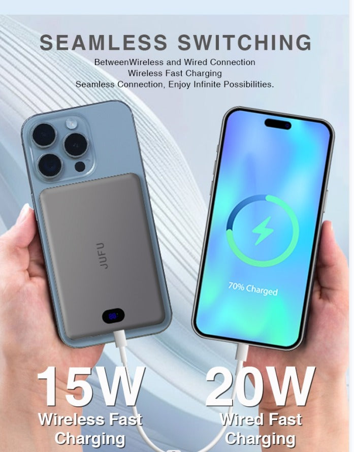 Adaptable To The Whole Scene With Magnetic Wireless Power Bank, A Savior For Travel And Office, Magnetic Charging In Seconds, Portable, Small And Large Capacity