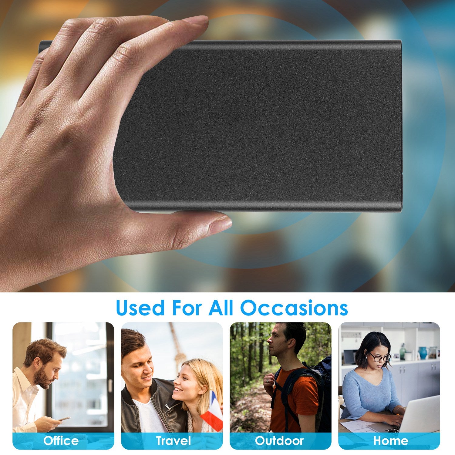 20000mAh Power Bank Portable External Battery Pack Phone Charger With Dual USB Output Type C Micro USB Input