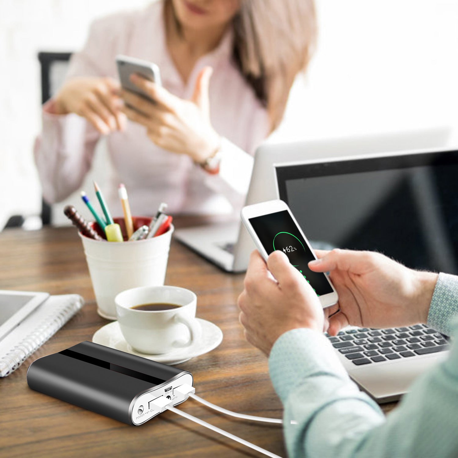 12000mAh Portable Charger With Dual USB 3.1A Output Power Bank Ultra-Compact External Battery Pack Fast Charging