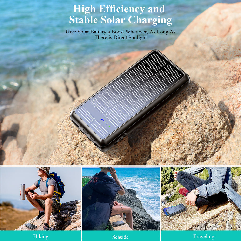 Dual-Wire Solar Power Bank with Input & Output