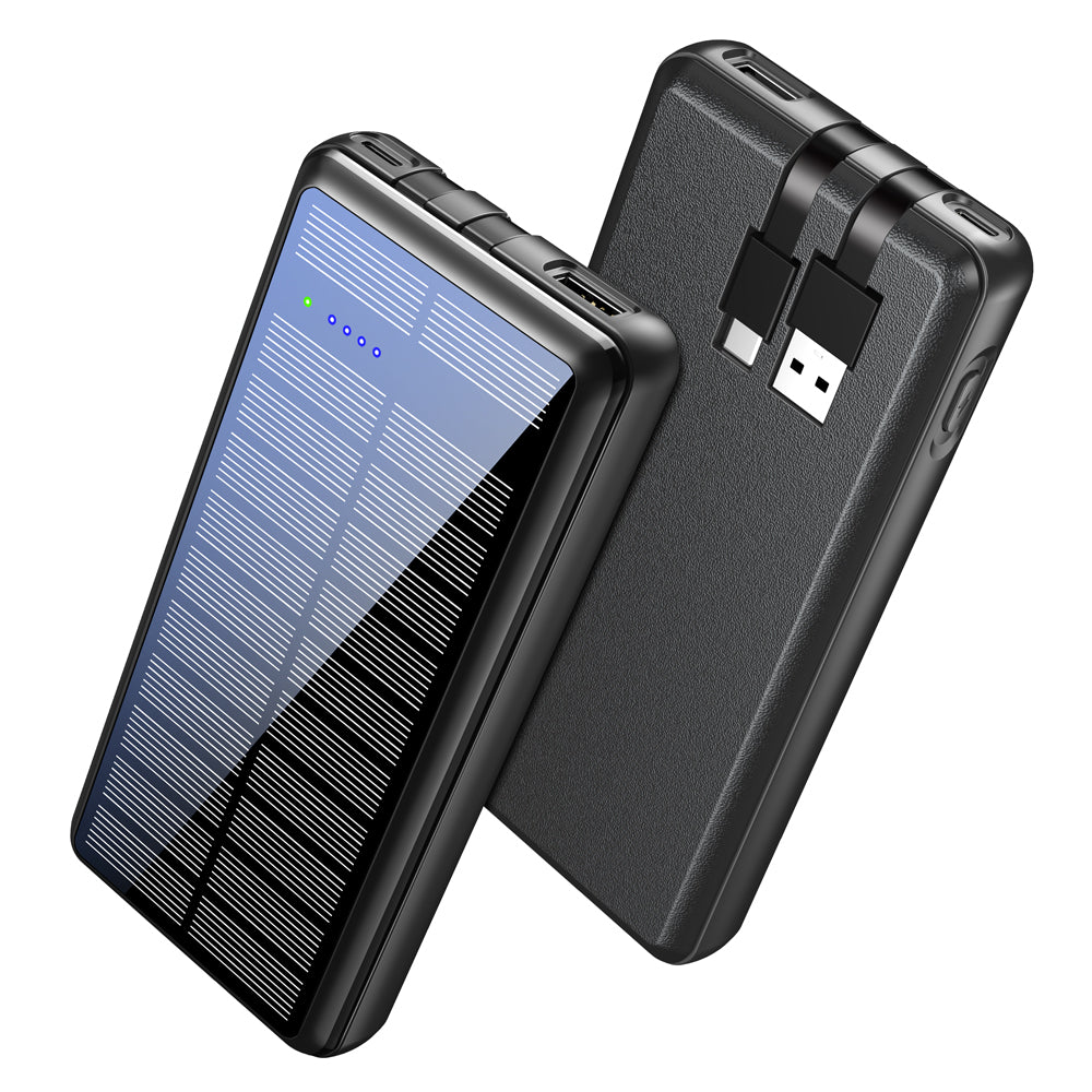 Dual-Wire Solar Power Bank with Input & Output