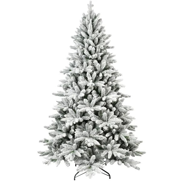 7FT Unlit Christmas Tree, Hinged Artificial Trees 1514 Premium PVC Branches