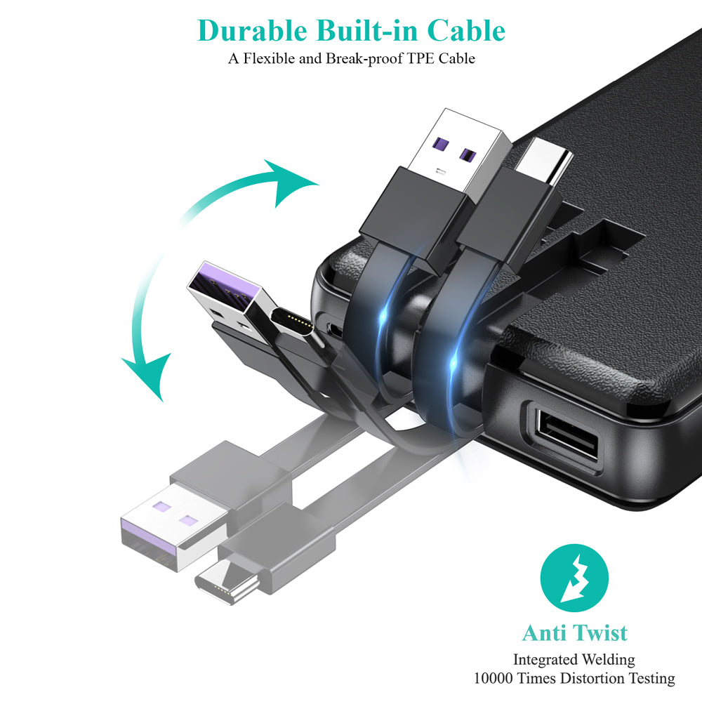 Dual-Wire Solar Power Bank with Input & Output