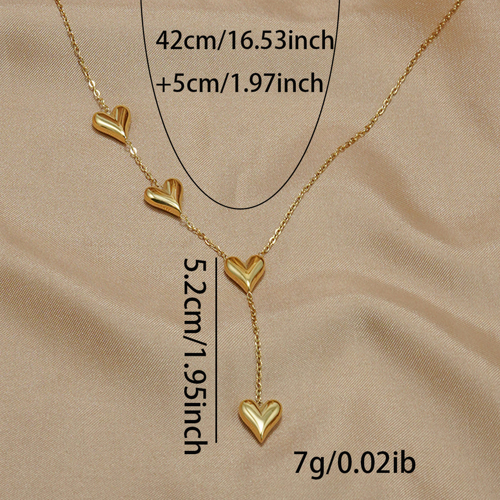 Lxalry 18K Gold Plated Heart Necklace  Recycled Stainless Steel Modern Minimalist Jewelry  Hypoallergenic   Ocean-Safe Gift For Women Wife Mom  Everyday Elegance With Golden Hour Glow