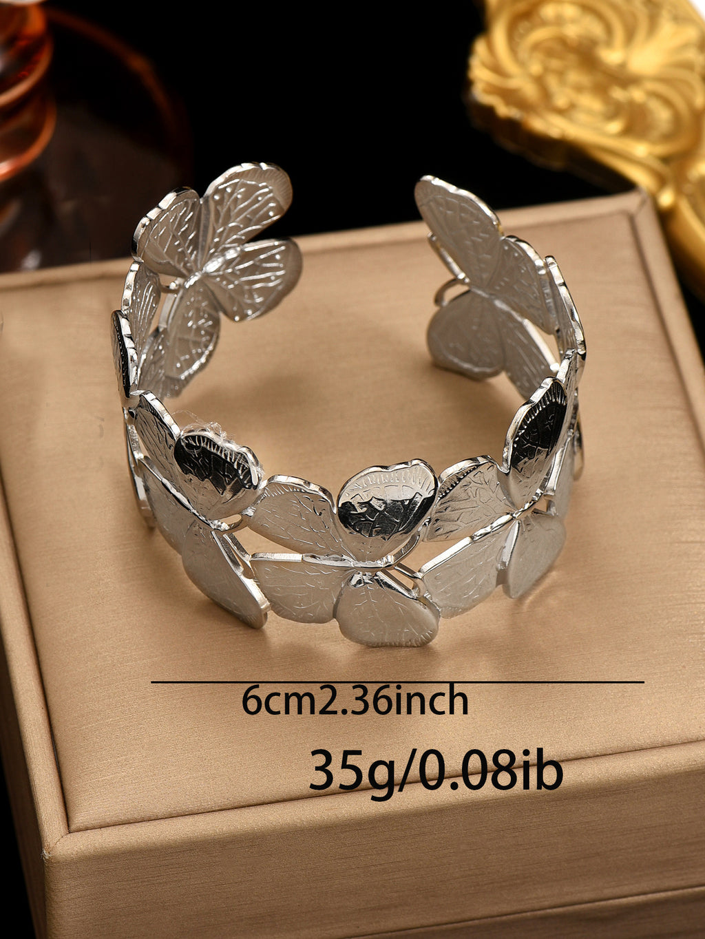 Lxalry Platinum Plated Stainless Steel Floral Carved Mirror Bracelet Hypoallergenic Skin Safe Jewelry With Artisan Polish Never Tarnish Luxury Gift For Women S Daily   Evening Wear