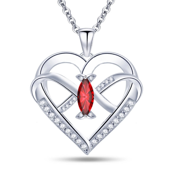 Emma Manor Heart Pendant Necklace 14k White Gold Plated 5A Cubic Zirconia Infinity Butterfly Jewelry For Women