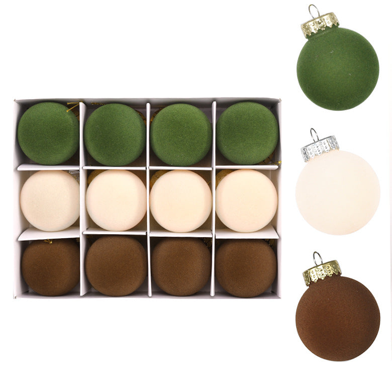 Flocking Christmas Ball Pet Plastic Christmas Decorations