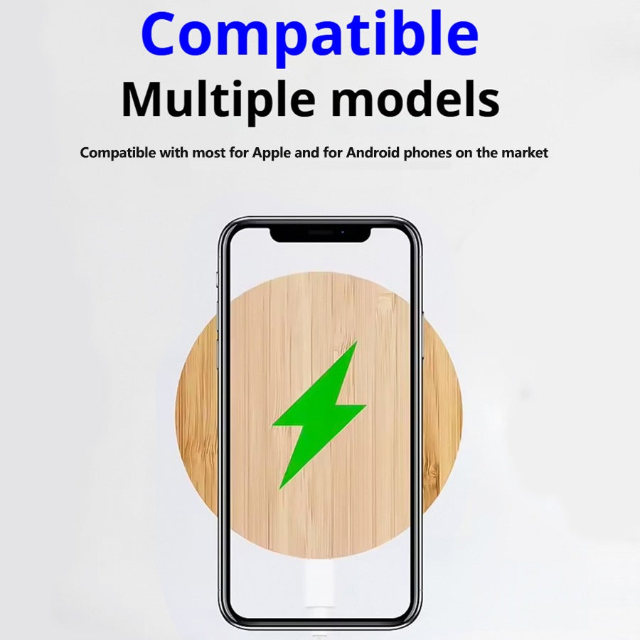 Bamboo Vertical Wireless Charging, Home, Office, Travel Universal, Dual-coil Design, Horizontal And Vertical Screen Can Be Charged, Compatible With All Kinds Of Wireless Charging Equipment