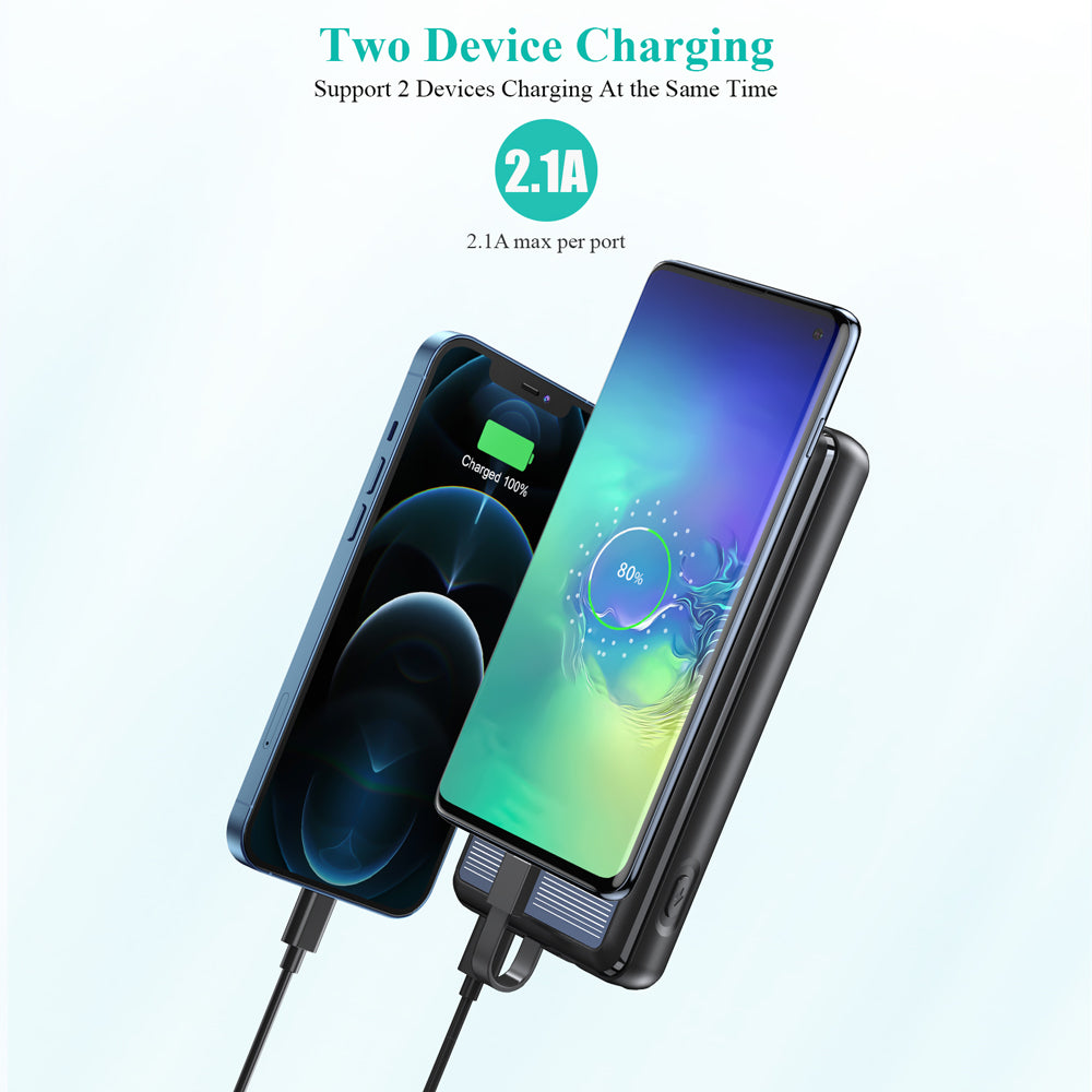 Dual-Wire Solar Power Bank with Input & Output