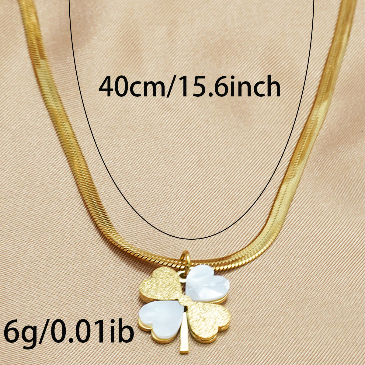 Lxalry 18K Gold Plated Double Luck Necklace  Four Leaf Clover Charm Hypoallergenic Jewelry Tarnish Free Gift For Women Wife Mom  Valentine S Day Birthday Everyday Elegance