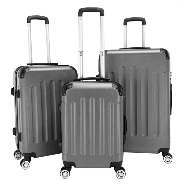 3-in-1 ABS Trolley Case 20 Inches, 24 Inches, 28 Inches Dark Gray