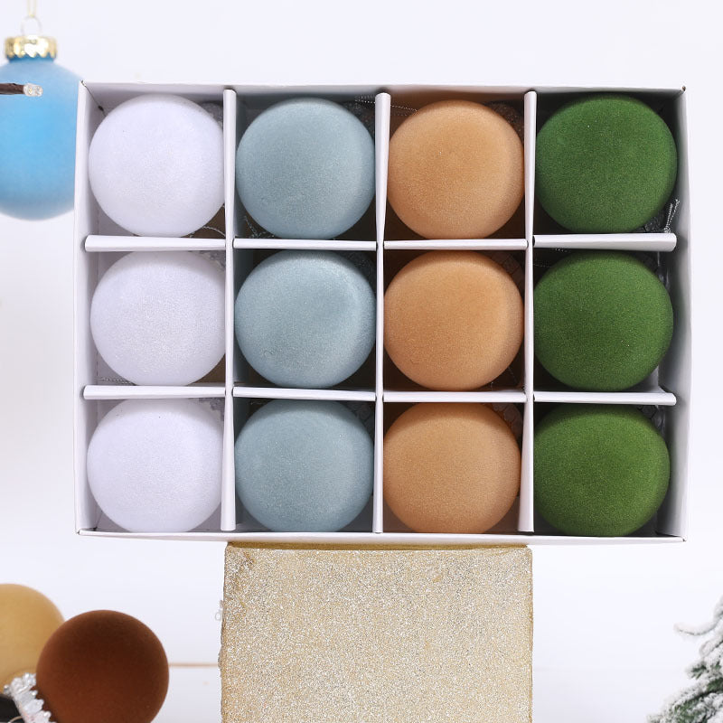 Flocking Christmas Ball Pet Plastic Christmas Decorations