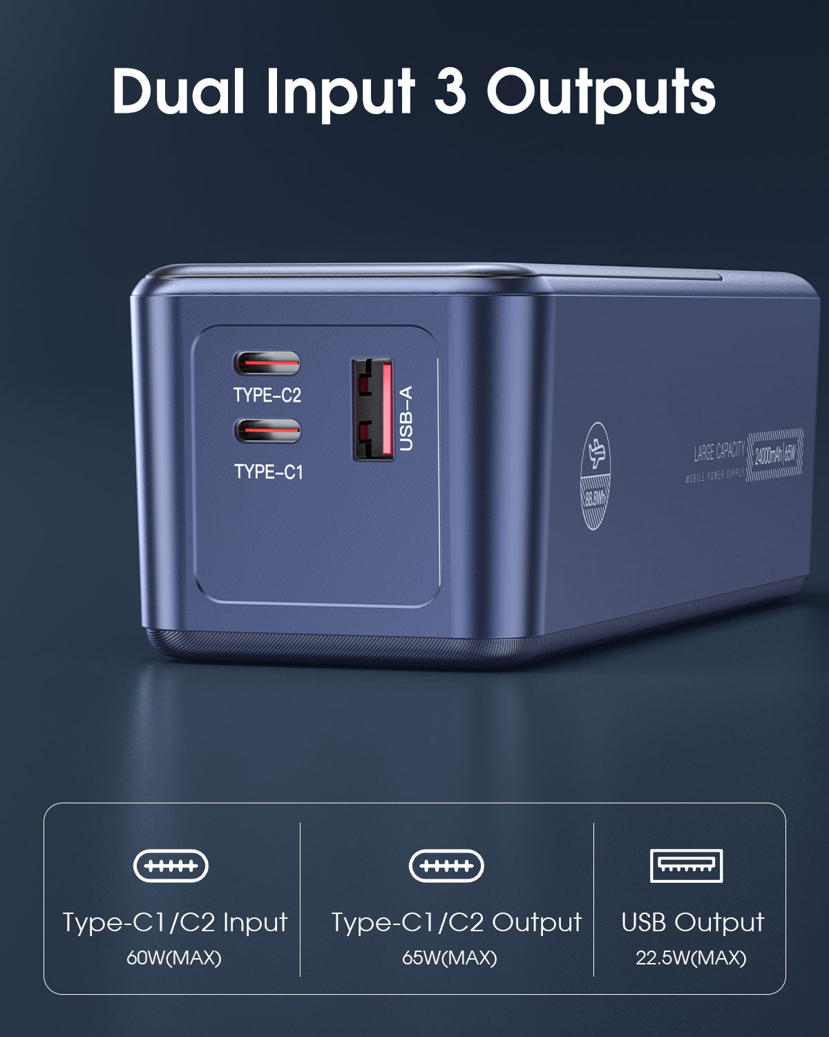 Single-port PD65W Notebook Charging Power Bank