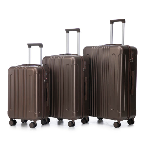 20   24  28  3 Pcs Set In ABS Spinner Wheel Luggage, Carry On Suitcase, Matching Color, TSA Combination Lock