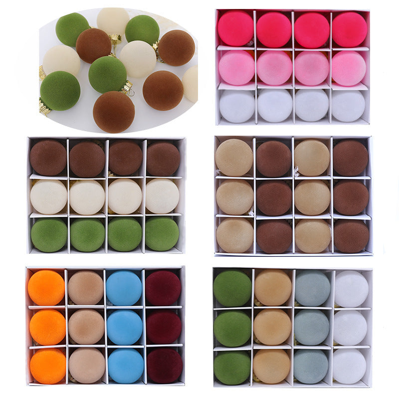 Flocking Christmas Ball Pet Plastic Christmas Decorations